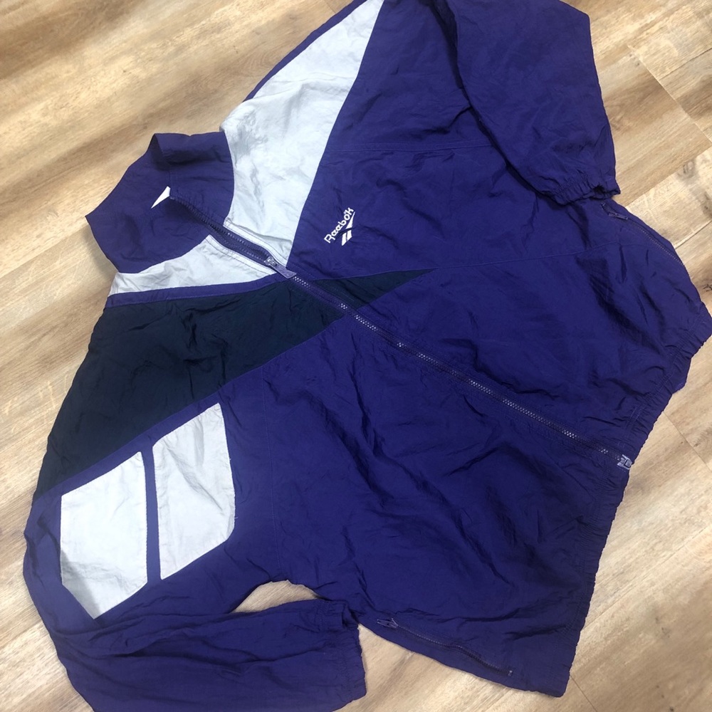 REEBOK BIG LOGO VINTAGE 90s PURPLE TRACK JACKET M